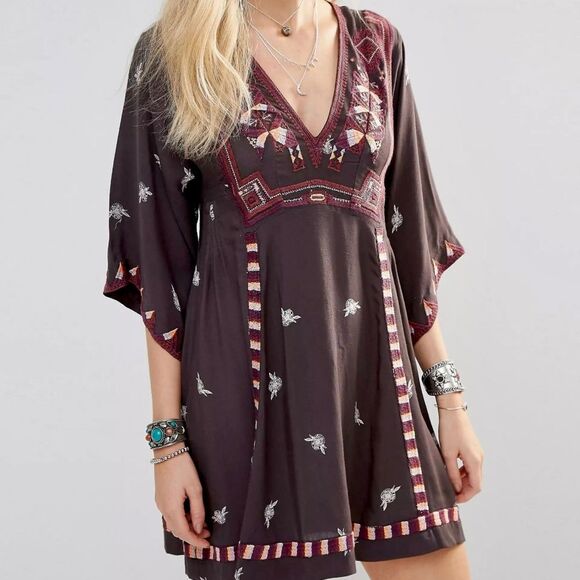 Free People Tulum Smock Dress with Embroidery - Cleopatra Coleman - Picture 5 of 14